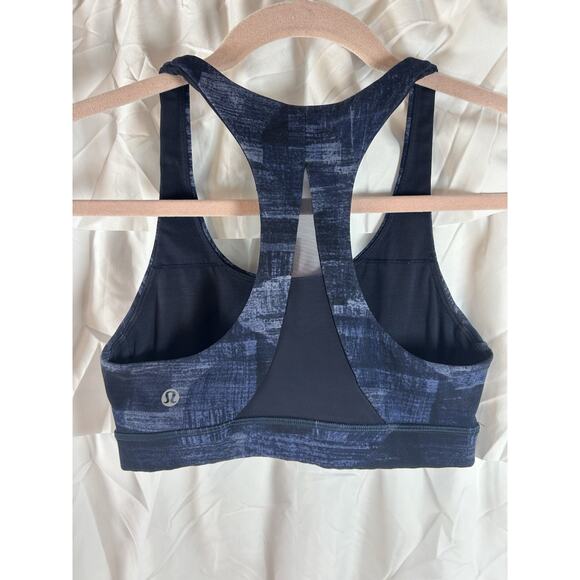 Lululemon Train Times Bra Illuminate Multi Blue/ Black size 4 Mesh women - Picture 3 of 7